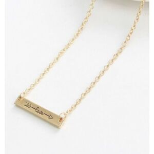 NWT Golden Threads Dainty Love Arrow Bar Necklace